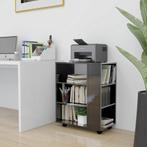vidaXL Kast verrijdbaar 60x35x75 cm spaanplaat hoogglans gri
