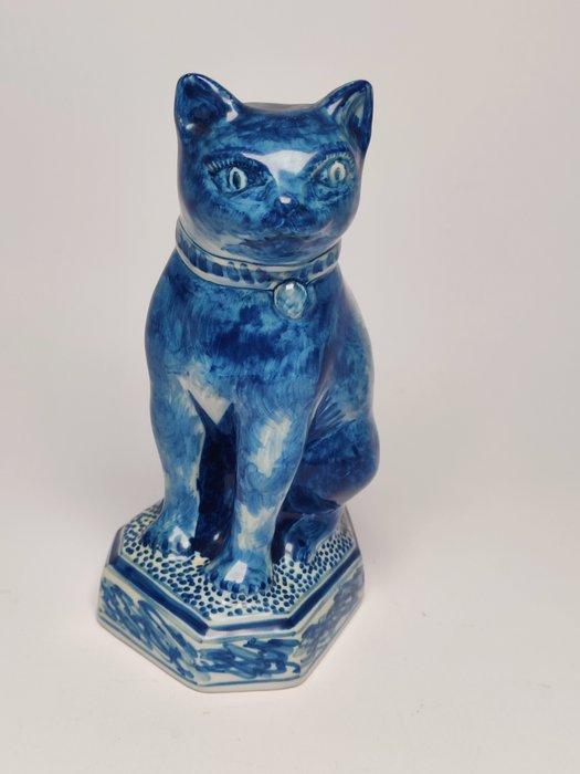 Tichelaar, Makkum - Beeld, Poes - 19 cm - Aardewerk, Antiek en Kunst, Antiek | Glaswerk en Kristal