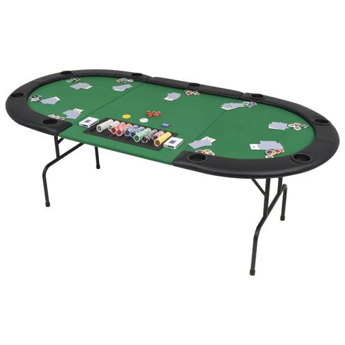 vidaXL Table de poker pliable pour 9 joueurs 3 plis, Maison & Meubles, Tables | Tables d'appoint, Neuf, Envoi