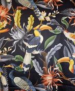 Exclusieve Art Deco stof met Nachtvogels - 300x300cm - Zijde, Antiek en Kunst, Antiek | Tapijten, Tafelkleden en Textiel