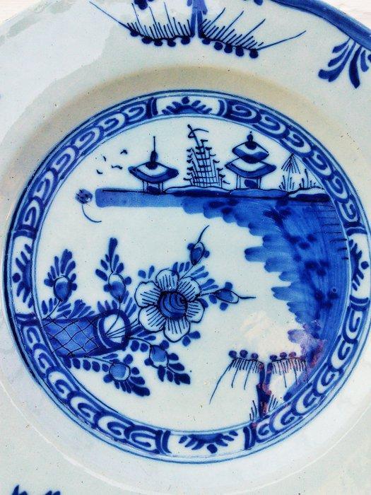 Bord - Chinoiserie decor met pagodes - Delfts blauw, Antiquités & Art, Antiquités | Verre & Cristal