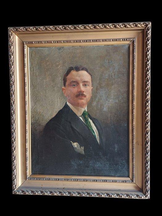 Ezechiele Acerbi (1850-1920) - Ritratto dellIngegnere, Antiek en Kunst, Kunst | Schilderijen | Klassiek