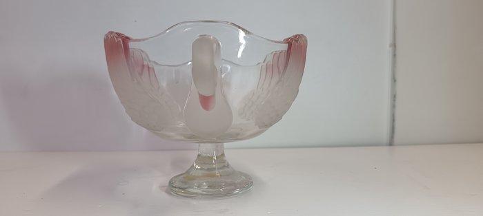 Vaas - Kristal - met satijnen zwaan, Antiek en Kunst, Curiosa en Brocante