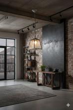 Plafonnier suspendu - Martelé, Acier - Art Déco / Industrial