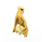 Vintage gouden hanger met diamanten 0,20 ct. | Carrera y..., Handtassen en Accessoires, Ophalen of Verzenden, Gebruikt, Goud, Overige merken