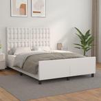 vidaXL Bedframe met hoofdbord kunstleer wit 140x200 cm, Huis en Inrichting, Slaapkamer | Bedden, Verzenden, Nieuw