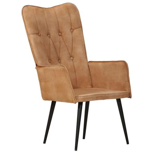 vidaXL Fauteuil canvas bruin, Huis en Inrichting, Fauteuils, Nieuw, Verzenden