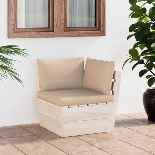 vidaXL Tuinhoekbank met kussens pallet geïmpregneerd, Tuin en Terras, Tuinsets en Loungesets, Nieuw, Verzenden