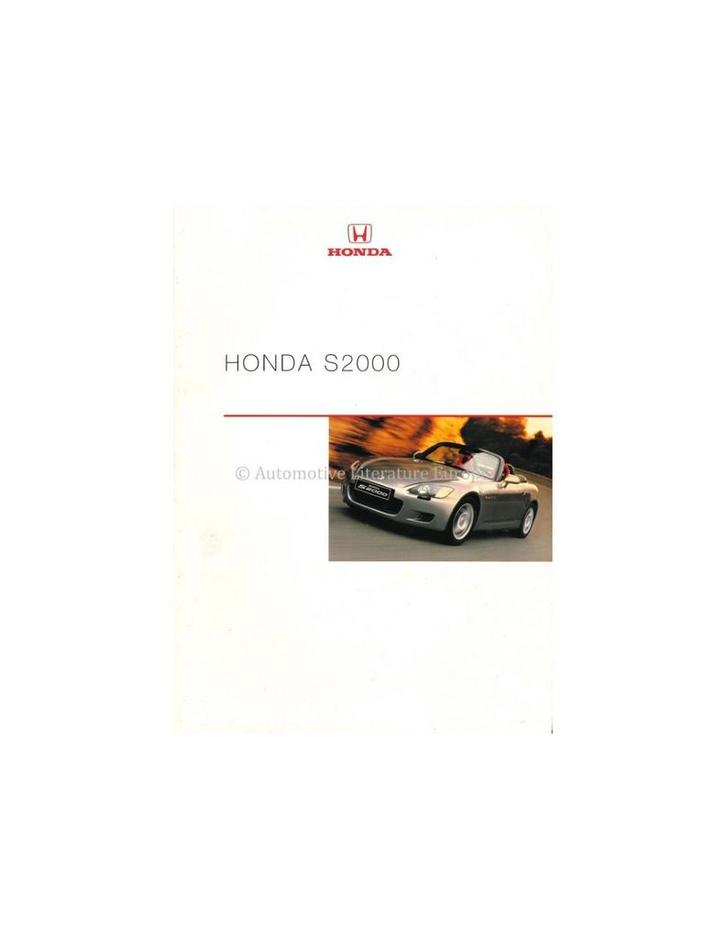 2000 HONDA S2000 BROCHURE NEDERLANDS, Boeken, Auto's | Folders en Tijdschriften