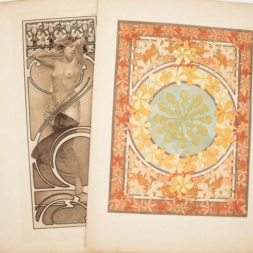 Alfons Mucha - Lithographie - Documents décoratifs no 10, Antiek en Kunst, Kunst | Designobjecten
