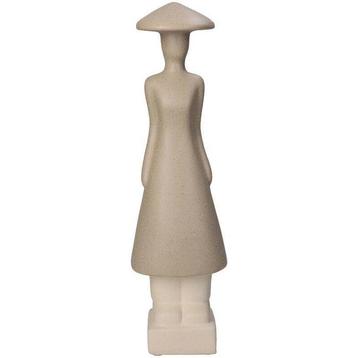 Beeld, abstract beige beeld - 31.5 cm - Aardewerk
