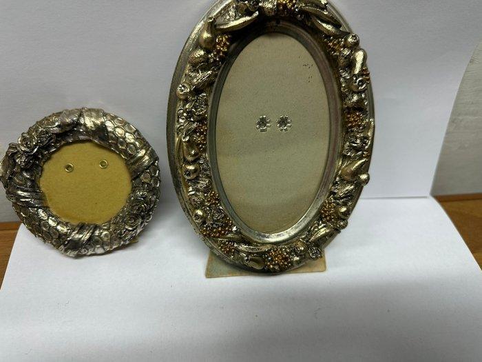 Lijst (2) - Metaal, Verzilverd - vergulde zilveren lijst, Antiek en Kunst, Curiosa en Brocante