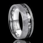 TUNGSTEN RING met METEORIET INLEG. Handgemaakt. Het beste, Verzamelen, Mineralen en Fossielen