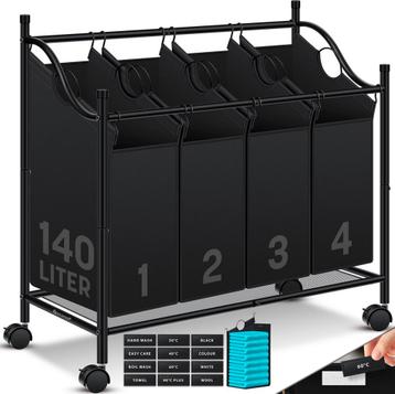 KESSER® Wasmand op Wieltjes met 4 Uitneembare Vakken - Wasso, Verzenden
