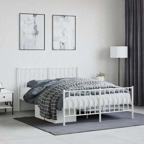 vidaXL Bedframe met hoofd- en voeteneinde metaal wit 140x200, Huis en Inrichting, Slaapkamer | Bedden, Nieuw, Verzenden