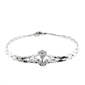 Witgouden cobra schakel armband met diamanten 0,33 ct. |... beschikbaar voor biedingen