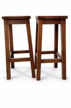 Donkere hoge barkrukken van grenenhout - NIEUW!, Huis en Inrichting, Barkrukken, 5 krukken of meer, Met voetsteun, 60 tot 90 cm