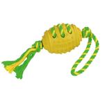 Voetbal massief rubber-katoen groen-geel, 42 cm - kerbl, Nieuw