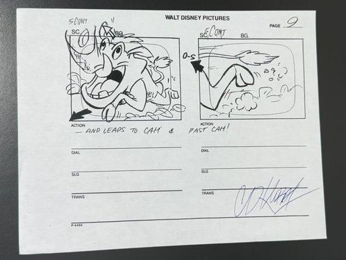 Walt Disney - Productieverhaalbladzijde, ondertekend door, Boeken, Strips | Comics