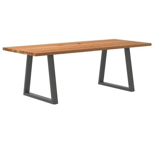 vidaXL Eettafel rechthoekig 220x90x74 cm massief eikenhout, Huis en Inrichting, Tafels | Eettafels, Nieuw, Verzenden
