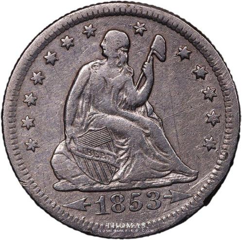 États-Unis. Quarter Dollar Liberty 1853 O - Tresor, Postzegels en Munten, Munten | Europa | Niet-Euromunten