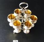 Eierhouder set - Ständer mit 6 Bechern - .750 zilver, Antiek en Kunst