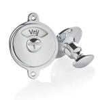 WC slot draaiknop vrij-bezet glanzend nikkel rond rozet -..., Ophalen of Verzenden, Nieuw, Koper of Messing, Slot