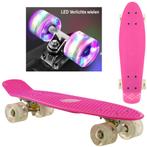 Sajan - Skateboard - LED - Penny board - Roze - 22.5 inch -, Nieuw, Verzenden