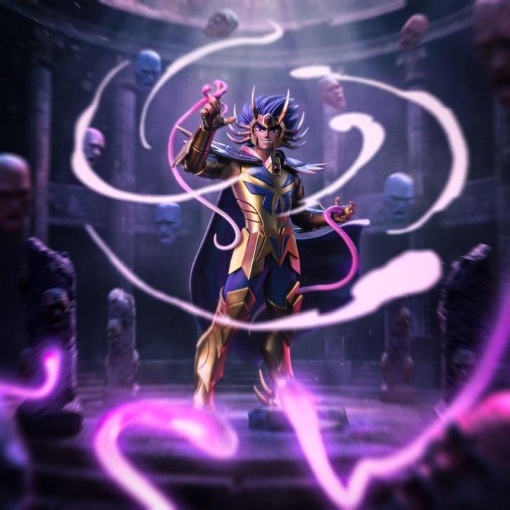 Saint Seiya Art Scale Statue 1/10 Cancer Deathmask 23 cm, Verzamelen, Film en Tv, Ophalen of Verzenden