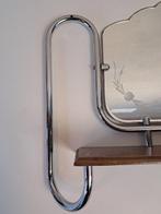 Wandspiegel - Verchroomd, IJzer, Glas, Hout, Antiek en Kunst