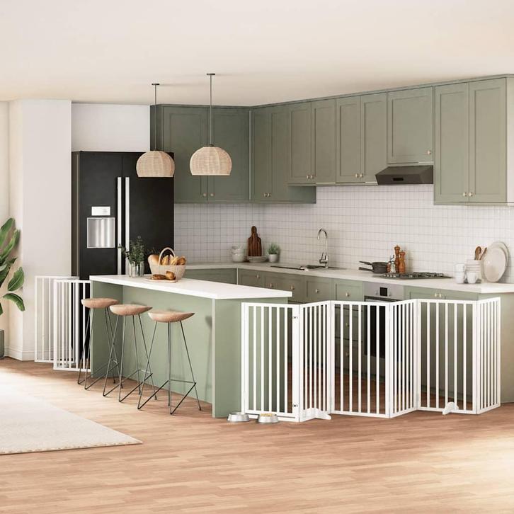 vidaXL Hondenhek inklapbaar met deur 12 panelen 600cm, Dieren en Toebehoren, Hondenbenches, Nieuw, Verzenden