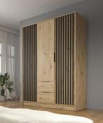 Kledingkast Eiken Zwart 155x51x200 Garderobekast, Huis en Inrichting, Verzenden, Nieuw