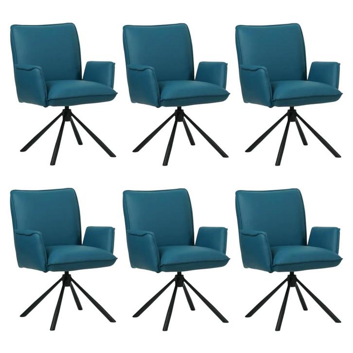 Set van 6 Leren draaibare eetkamerstoelen Elite - Toledo, Huis en Inrichting, Barkrukken, Nieuw, 1 kruk, Leer, 60 tot 90 cm, Ophalen of Verzenden