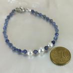 Zonder Minimumprijs - Armband Zilver Parel - Tanzaniet -, Handtassen en Accessoires, Armbanden, Nieuw