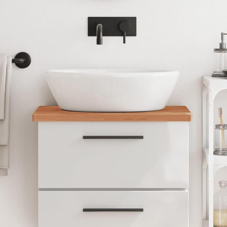 vidaXL Wastafelblad 60x40x2,5 cm massief beukenhout, Huis en Inrichting, Keuken | Keukenelementen, Nieuw, Verzenden