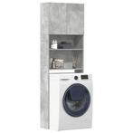 vidaXL Wasmachinekast 64x24x190 cm bewerkt hout betongrijs, Verzenden, Nieuw