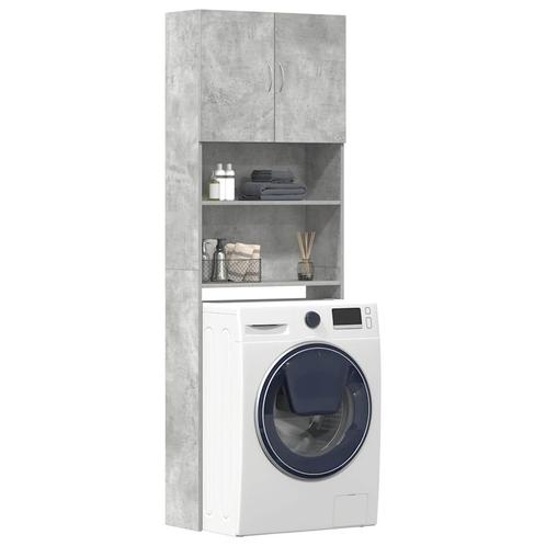 vidaXL Wasmachinekast 64x24x190 cm bewerkt hout betongrijs, Elektronische apparatuur, Wasmachines, Nieuw, Verzenden