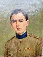 École belge (XX) - Portretschilderij van een Belgische, Antiek en Kunst, Kunst | Schilderijen | Klassiek