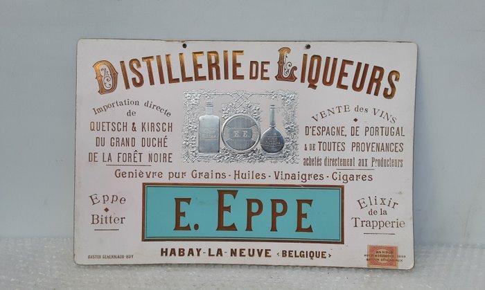 E.Eppe - Reclamebord - karton, Antiek en Kunst, Antiek | Wandborden en Tegels