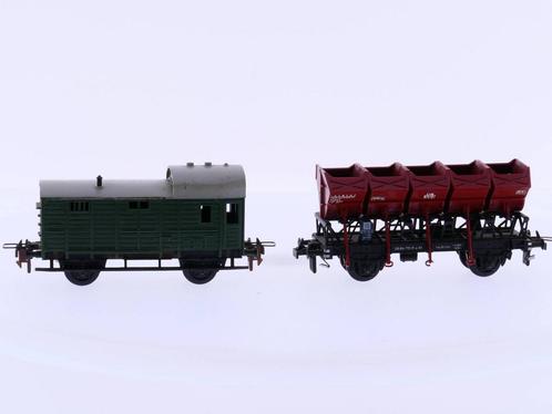Schaal H0 Trix 3454 bagagerijtuig + 3455 onderlosser #2426, Hobby en Vrije tijd, Modeltreinen | H0, Overige typen, Gebruikt, Trix