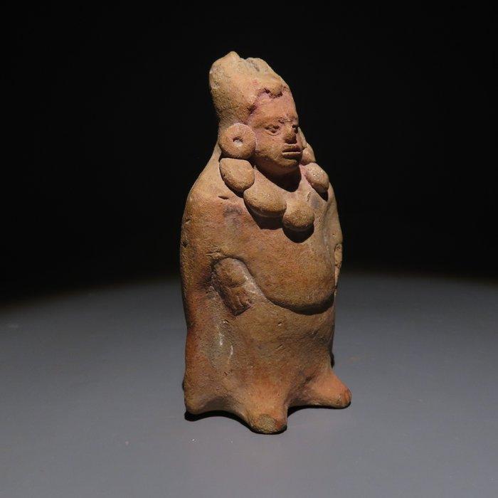 Mayan Terracotta Figuur 650 - 900 na Christus. 10,4 cm hoog., Verzamelen, Mineralen en Fossielen