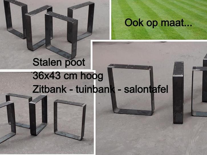 bankpoten 36x43cm in plat staal 80x8mm - OOK OP MAAT - bank, Huis en Inrichting, Tafelonderdelen, Minder dan 50 cm, Tafelpoot