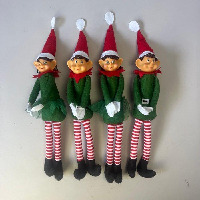 Decoratief ornament (4) - Large Vintage - collectable - Felt, Diversen, Kerst