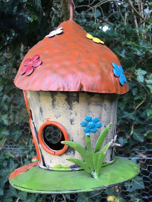 Romantisch Vogelhuisje - IJzer - VROLIJK VOGELHUIS, Antiek en Kunst, Curiosa en Brocante