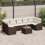 vidaXL Tuinbank Set met kussen 8 pcs Bruin, Crème 55 x 55 x, Verzenden, Nieuw