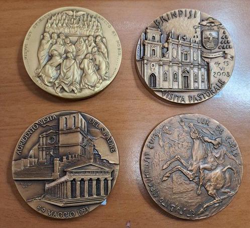 Vaticaan. 4 Medaglie in Bronzo Giovanni XXIII, Paolo VI,, Postzegels en Munten, Munten en Bankbiljetten | Toebehoren