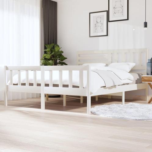 vidaXL Bedframe massief hout wit 180x200 cm, Huis en Inrichting, Slaapkamer | Bedden, Nieuw, Verzenden