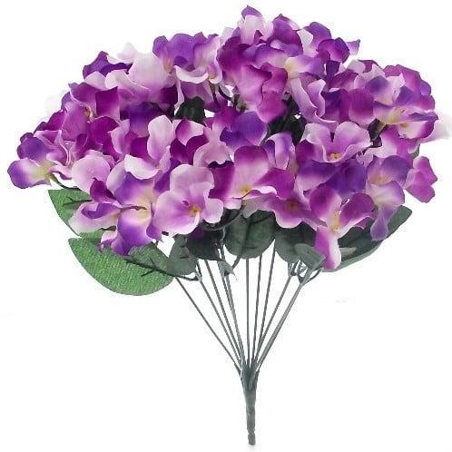 Hortensia Hydrangea Purple Zijdenbloem bundel 11 stuks 35 cm, Huis en Inrichting, Woonaccessoires | Kunstplanten en Kunstbloemen