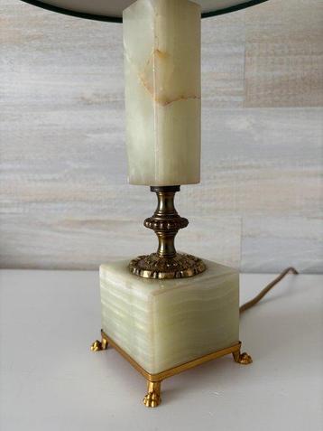 Lampe (3) - Laiton doré - onyx - briquet et cendrier