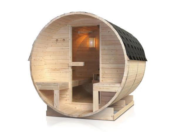 Veiling - Barrelsauna Spitsbergen - Incl. Saunakachel - 2-6, Sports & Fitness, Sauna